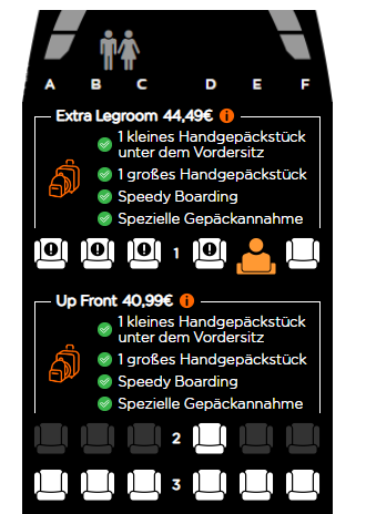 Karte mit Info f&uuml;r den Fluggast